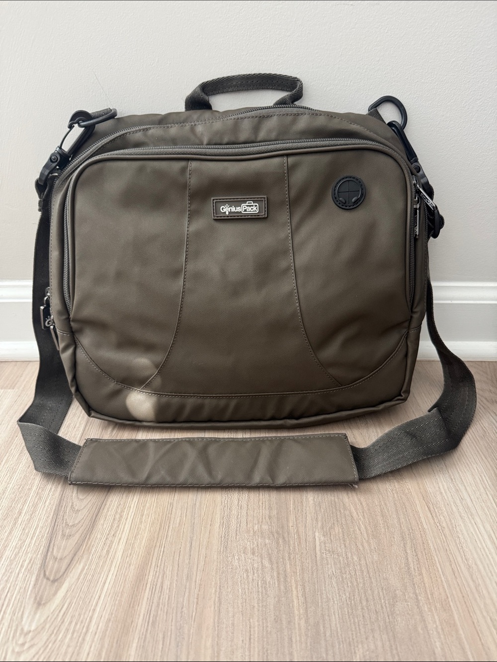 Genius Pack Olive High Altitude Flight Travel Shoulder Bag with Adjustable Strap